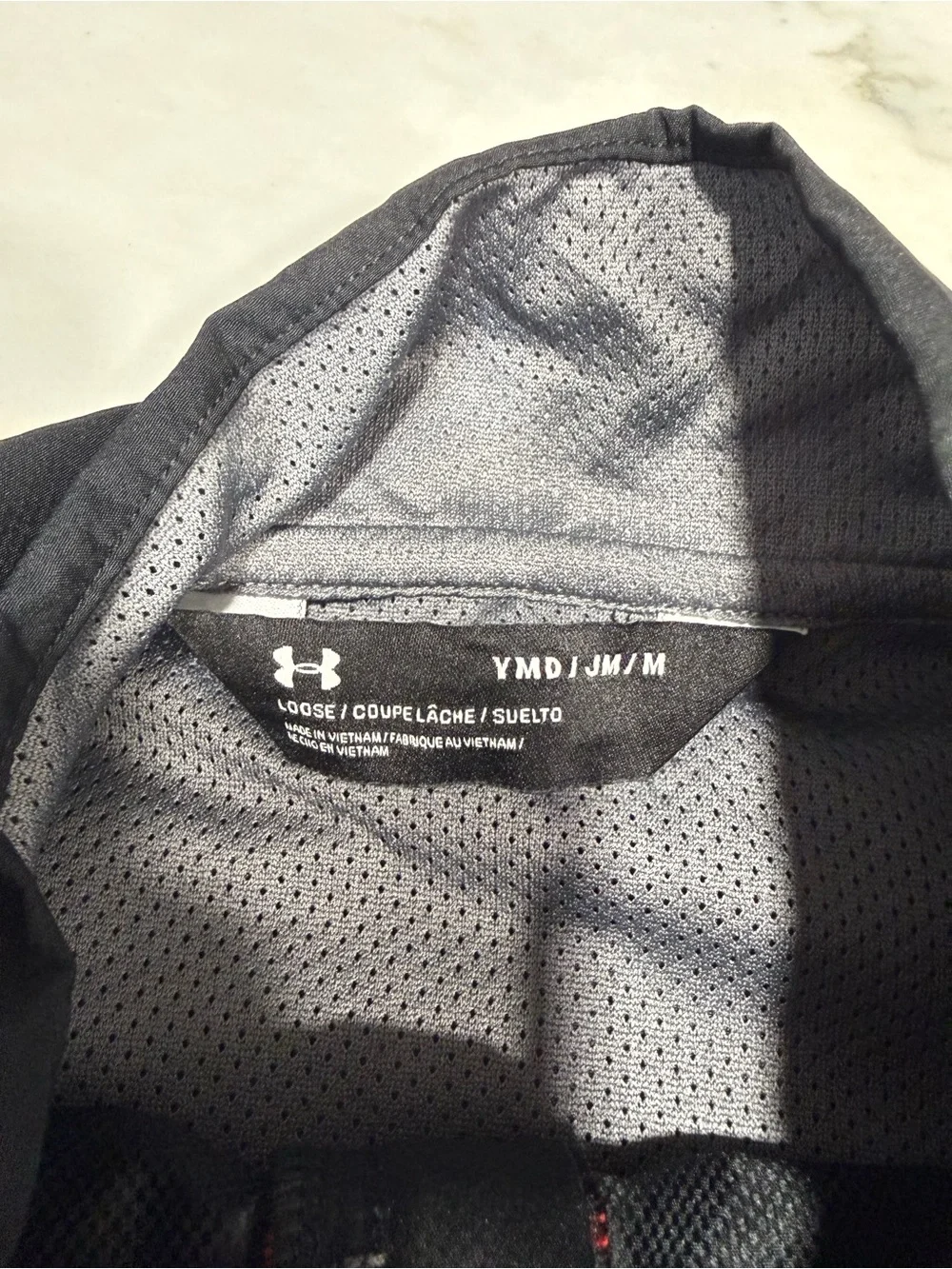 Under Armour Black and Red Kids Half-Zip Rain Pullover